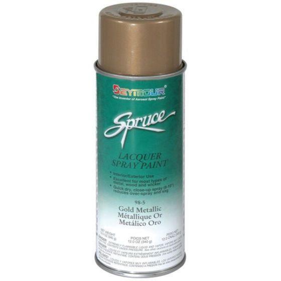 SEY.98-5.CN SEYMOUR® Spruce® 98-5 Fast Drying Metallic Spray Paint, 16 fl-oz Aerosol Can, Gold, 15 sq-ft Coverage