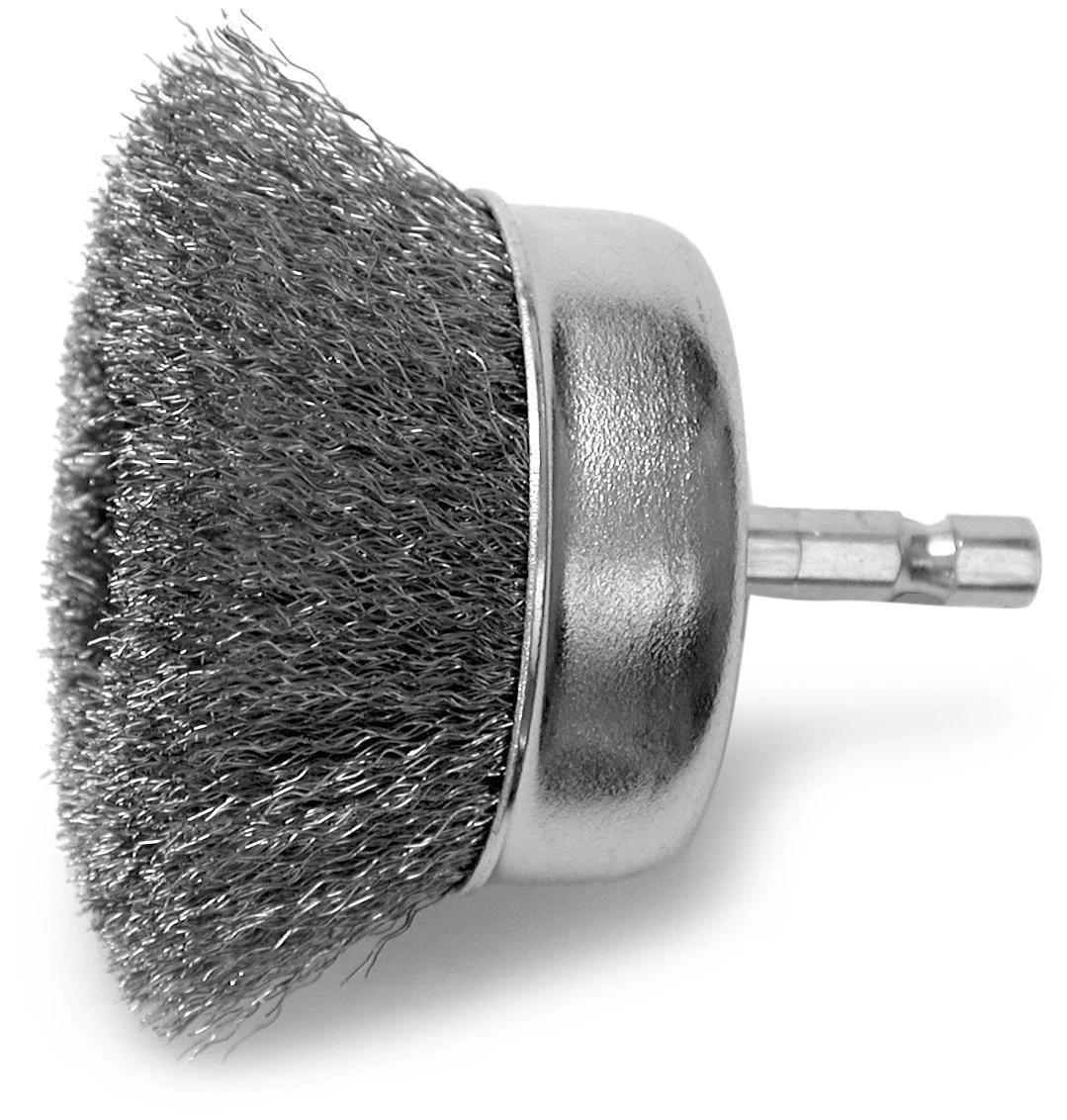 HOT.22020 2-1/2" CRIMPED WIRE MOUNTED CUP BRUSH, COARSE