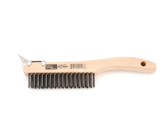 HOT.26051 4X16 CS SHOE HANDLE BRUSH WITH SCRAPER