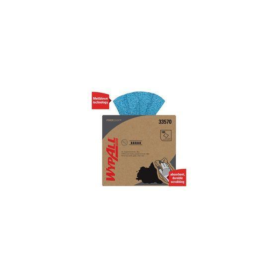 KIM.33570.BX WypAll® 33570 Oil with Grease and Ink Cloth, 16.8 x 8.8 in, Blue, 1-Ply