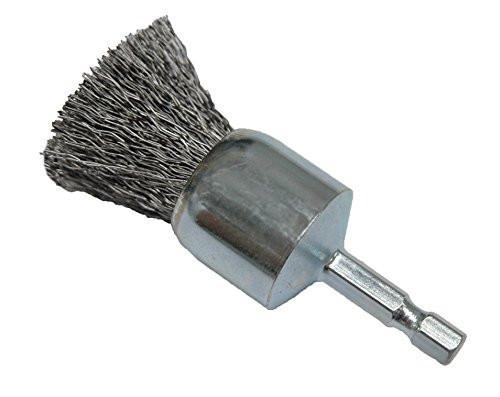 HOT.26220 1" END BRUSH, 1/4" HEX SHANK, .008" WIRE