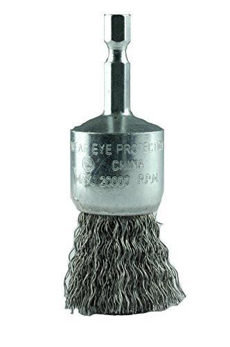 HOT.26221 1" END BRUSH, 1/4" HEX SHANK, .012" WIRE