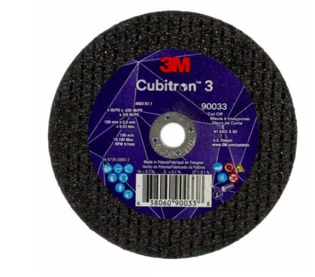 3M.90033.EA 4" x .035" x 3/8" CUBITRON CUTOFF WHEEL