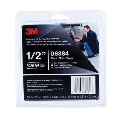 3M.6384.RL 3M™ 06384 Automotive Attachment Tape, 5 yd x 1/2 in, 0.045 in THK, Black