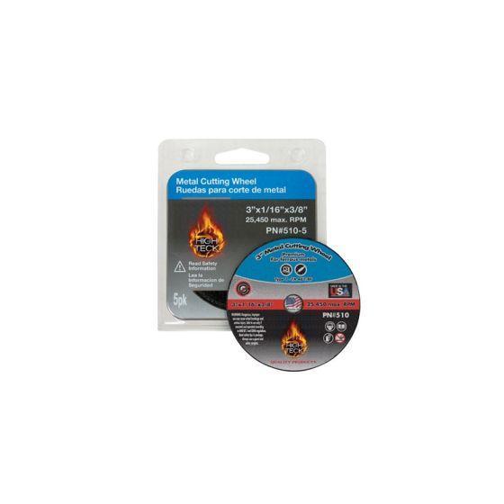 HIT.510-5.PK (5) 3"X1/16"X3/8"CUT-OFF WHEEL
