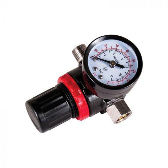 AES.875 AES Industries™ 875 Mini Diaphragm Air Regulator with Gauge, 1/4 in MNPT Inlet, 1/4 in FNPT Outlet, 180 psi