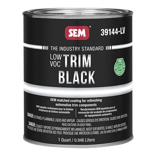 SEM.39144-LV Trim Paint, 1 qt, Black, Low VOC VOC, 5 to 10 min Curing, Liquid