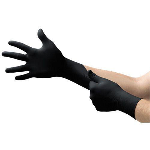 MIC.BD1002PF.BX General Purpose Disposable Exam Gloves, Medium, Natural Rubber Latex, Black