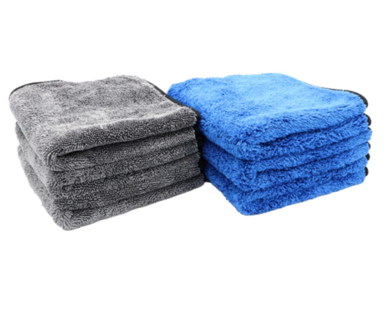 MIS.MTD16BLU/GRY EACH The Miracle Microfiber Towel, 1000 GSM, 16"x16"