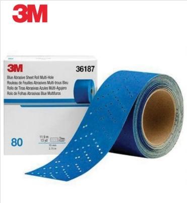 3M.36187.RL 80G M-HOLE BLUE ABRSV HOOKIT SHEET ROLL