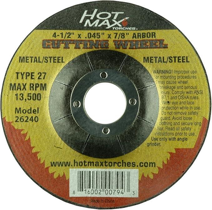 HOT.26240 4-1/2"x .045" x 7/8" CUT OFF WHEEL, TYPE 27