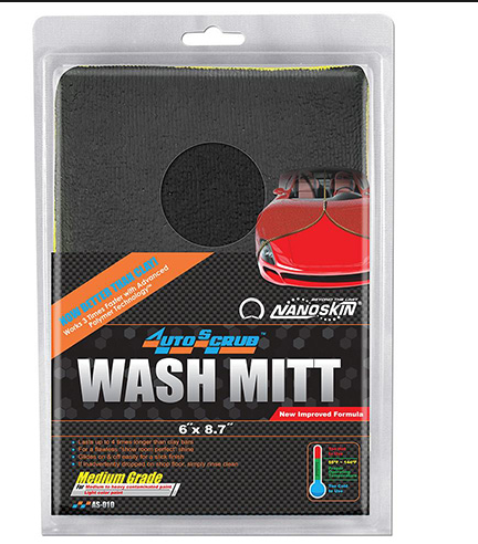 MIS.NS-AS-010-BX 6"x8.7" NanoSkin Autoscrub Wash Mitt Medium Grade w/Box Yellow (24 Pcs/Ctn)