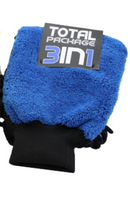 MIS.AM2BLK/NVY 3-in-1 Wash Mitt with Waterproof Lining 1500 GSM, 10"x7", Black / Navy