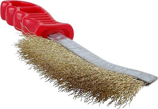 HOT.26211 5" INDUSTRIAL BRASS BRUSH, PLASTIC HANDLE