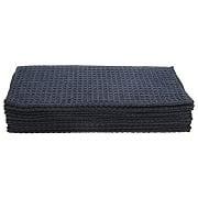 MIS.MW16BLK/BLK* (Each) Waffle Weave Microfiber Glass Towel Medium Black