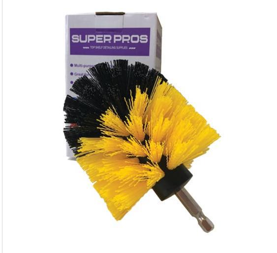 MIS.BR3YLW/BLK Drill Brush Dome Shape
