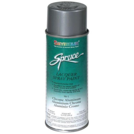 SEY.98-1.CN SEYMOUR® Spruce® 98-1 Fast Drying Metallic Spray Paint, 16 fl-oz Aerosol Can, Aluminum, 15 sq-ft Coverage
