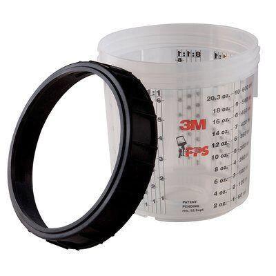 3M.16001.EA Standard Hard Cup and Collar, 650 mL, Use With: Flexible Liner, (Legacy) Paint Preparation System