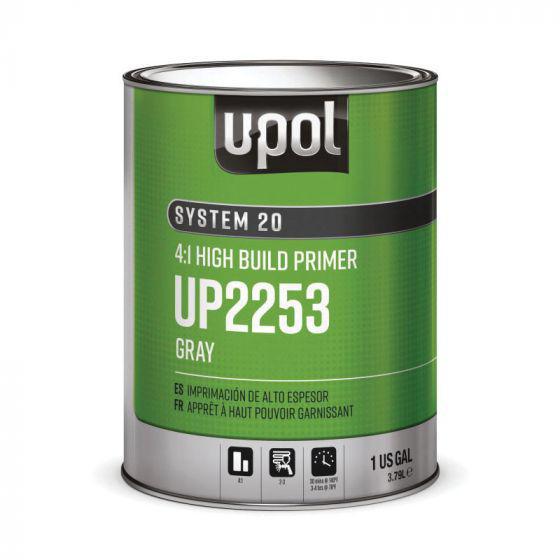 UPO.2253 U-POL® SYSTEM 20 UP2253 High-Build 2K Multi-Purpose Primer, 1 gal Tin, Gray, 4:1 Mixing, High-Build, Use: DTM