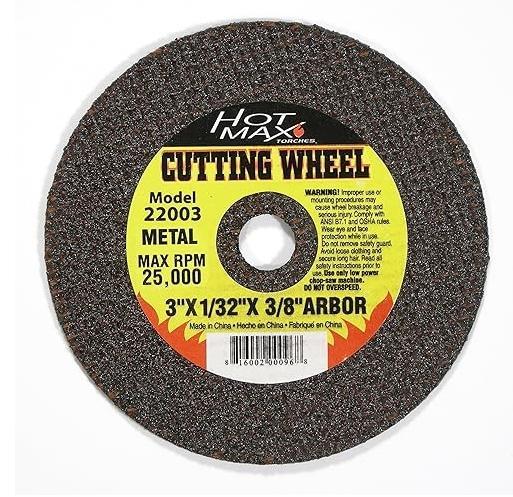 HOT.22002 3"X1/16"X3/8" CUT OFF WHEEL, TYPE 1