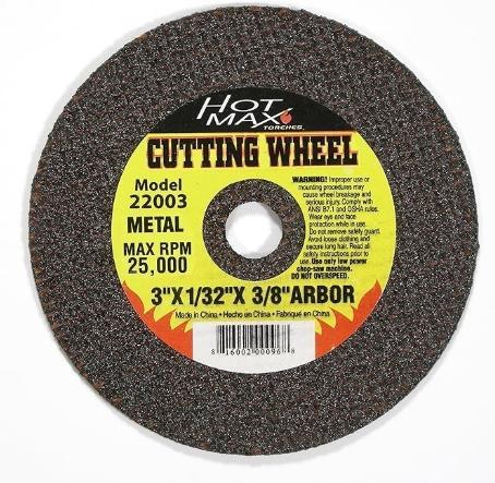 HOT.22003 3"X1/32"X3/8" CUT OFF WHEEL, TYPE 1