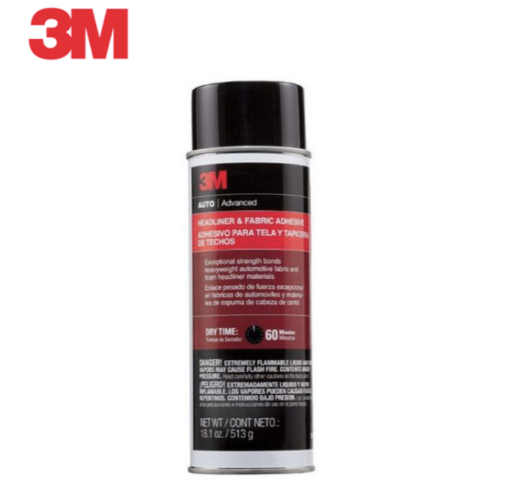 3M.38808.CN Headliner and Fabric Adhesive, 18.1 oz Aerosol Can, Aerosol, Transparent, 30 min Curing