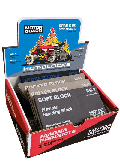 MTG.HB-1  HOT-BLOCKS SANDING BLOCK GRAB & GO COUNTER DISPLAY