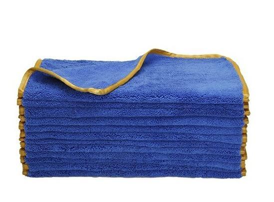 1st.ME24BLU/ORG Microfiber Elite Super Absorbent Drying Towel, Silk Edges, 380 GSM, 24"x16", Blue / Orange