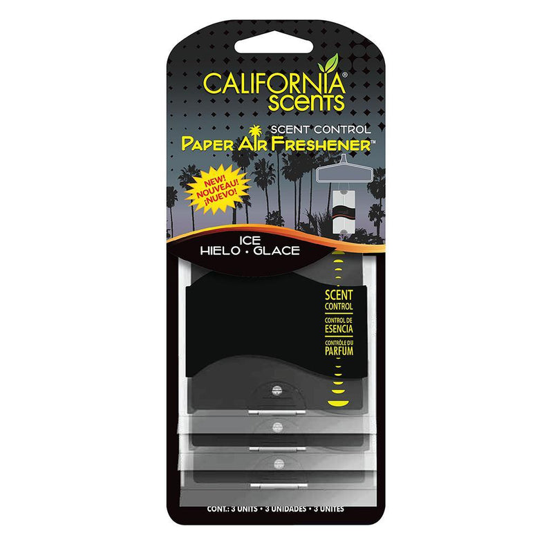 CALIFORNIA SCENTS 3 PACK PAPER AIR FRESHENER - ICE