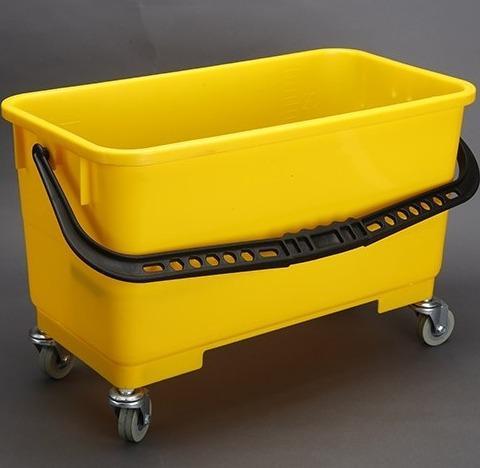 GST.ABK19YLW Cleaning Bucket with Flat Sieve & Wheels, 6 Gallon
