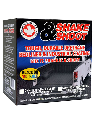DOM.BSSBL.BX  Shake and Shoot™ 2-Part Bed Liner Coating, 4 L, Black/Clear