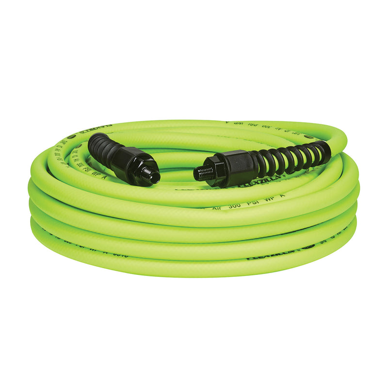 Flexzilla Pro 3/8" x 50' ZillaGreen air hose w/ 1/4" MNPT ends and bend restrictors
