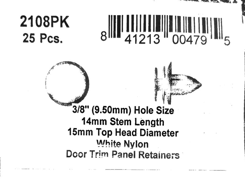 DSC.2108PK  9.5mm Hole 15mm Hd 14mm Stem