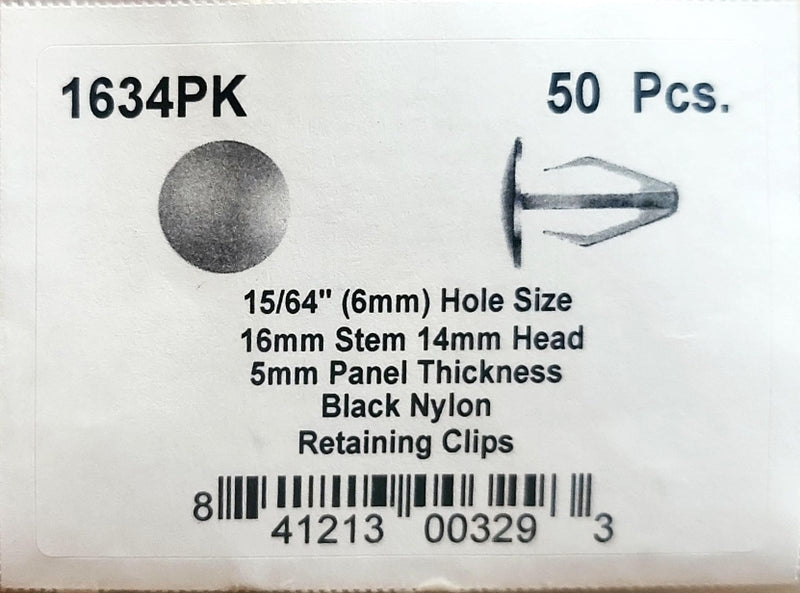 DSC.1634PK  6mm Hole 14mm Head 16mm Stem