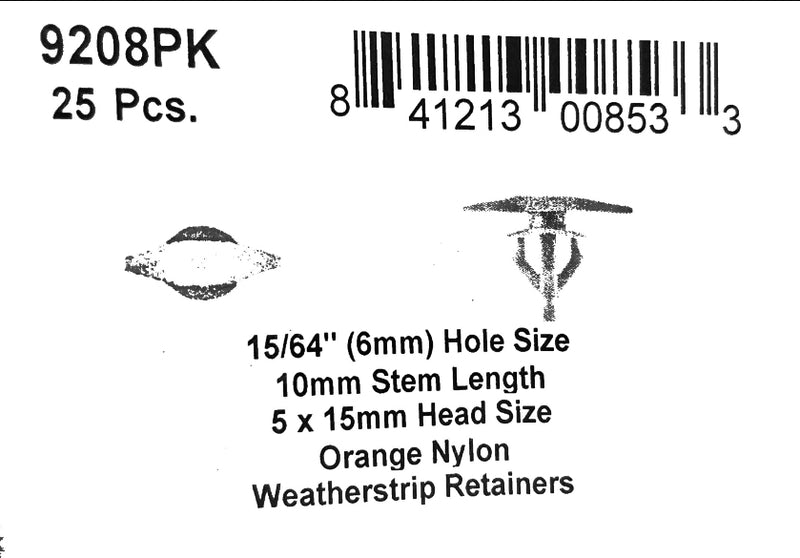 DSC.9208PK  6mm Hole Size 10mm Stem Lgth