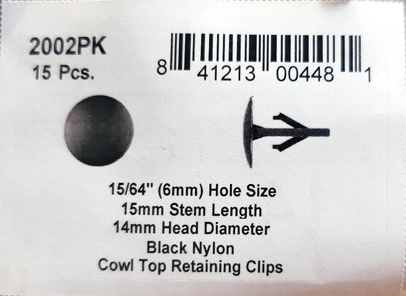 DSC.2002PK  6mm Hole 14mm Head 15mm Stem