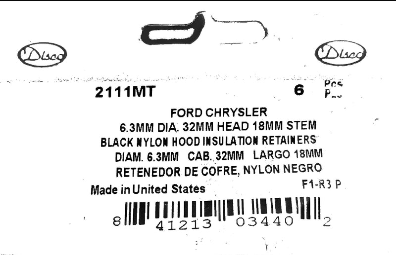 DSC.2111MT 6.3 Hole Size 32mm Head 18mm Stem
