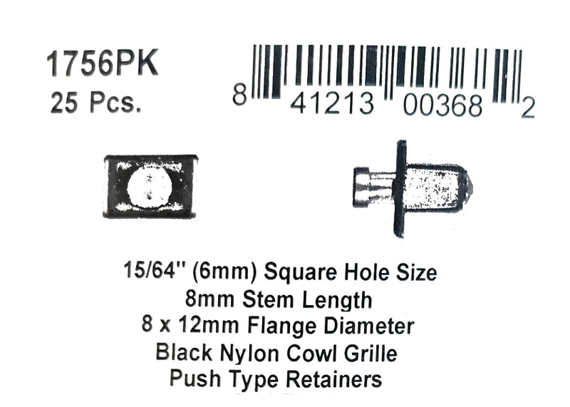 DSC.1756PK  6mm Square Hole 8mm Stem Lgth