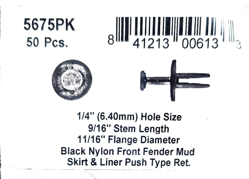 DSC.5675PK  1/4" Hole Size 9/16" Stem Lgth