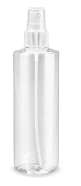 ULI.S-21663 Clear Cylinder Spray Bottles - 8 oz