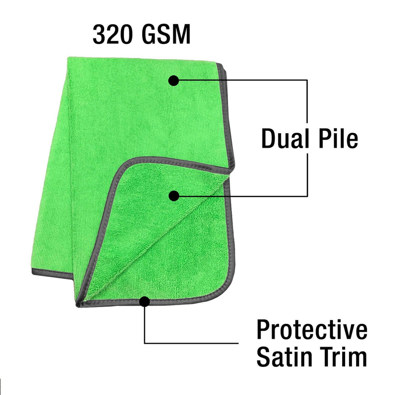 DP.MT-TST-G 16 x 24 in. 320 GSM All-Purpose Microfiber Towels – 12-pack