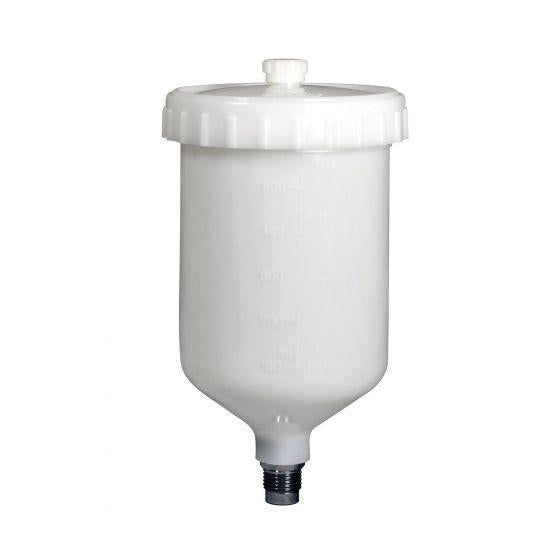 AST.EUROCUP Astro Pneumatic® EUROCUP Gravity Feed Cup, 600 mL Capacity, Plastic, Use With: EUROHE and EUROHV Series Spray Guns