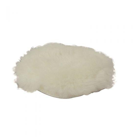 AST.20303 Buffing Pad, 3 in, Wool, White, Hook and Loop Attachment