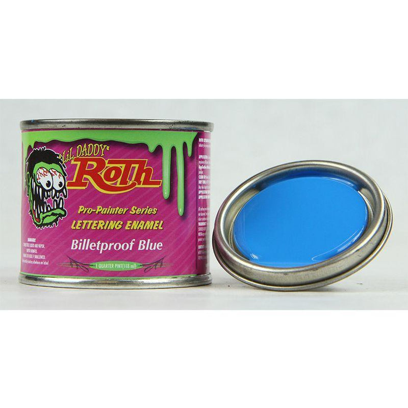 ROT.RLE12 Billetproof Blue Lettering Enamel Quarter Pint