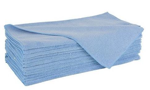 GST.MB24BLU Microfiber Basic Towel Car Wash Drying Cloths, 380 GSM, 24"x16", Blue, Pack of 12