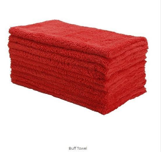 GST.MFE16RED Edgeless Microfiber Detailing Towel Polishing Buffing Exterior and Interior, 16"x16"