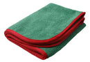 GREEN/RED LARGE SUPER PLUSH MICROFIBER TOWELS 380GSM