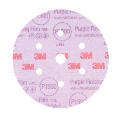 3M™ 30366 260L Series Abrasive Disc, 3 in Dia, P2000 Grit, Hook and Loop, Purple