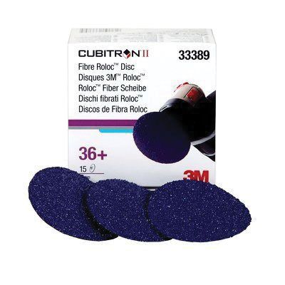 3M.33389 Cubitron™ IIPremium Quick-Change Grinding Disc, 3 in Dia, 36+ Grit, Ceramic Abrasive, 20000 rpm, Purple (15)