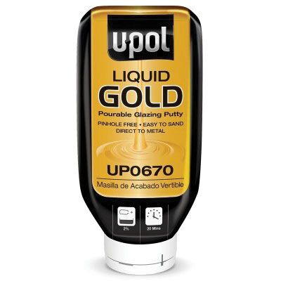 UPO.0670 U-POL® GOLD™  Pourable Glazing Putty, 615 mL Bottle, Liquid